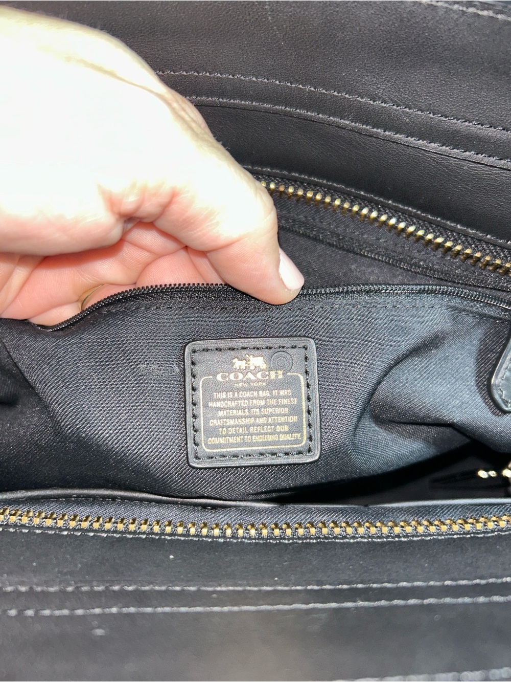 Coach Black Swagger 27 Quilted & Textured Leather Top-Handle Satchel - Picture 8 of 14